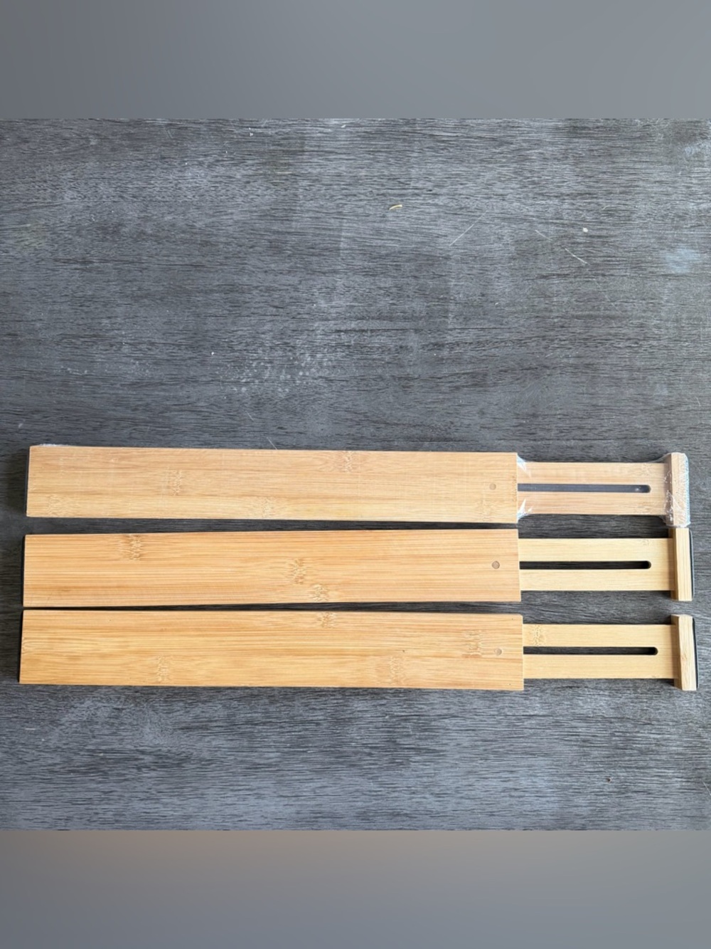 Bamboo Expandable Drawer Dividers, Set of 3